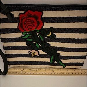 Canvas Clutch/Wristlet with rose design